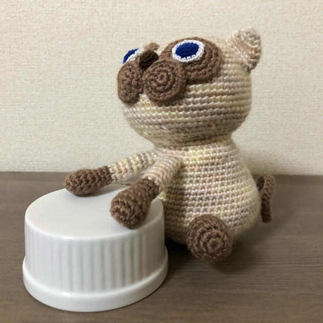 あみぐるみ　ハンドメイド　シャム猫 ハンドメイドのぬいぐるみ/人形(あみぐるみ)の商品写真