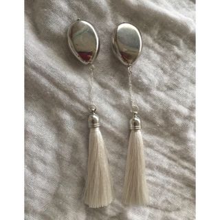 トゥデイフル(TODAYFUL)のシルバー 雫ビーズ タッセル チェーン ピアス イヤリング♡(ピアス)