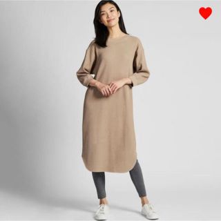 ユニクロ(UNIQLO)の新品♡ワッフルクルーネックワンピース♡(ひざ丈ワンピース)