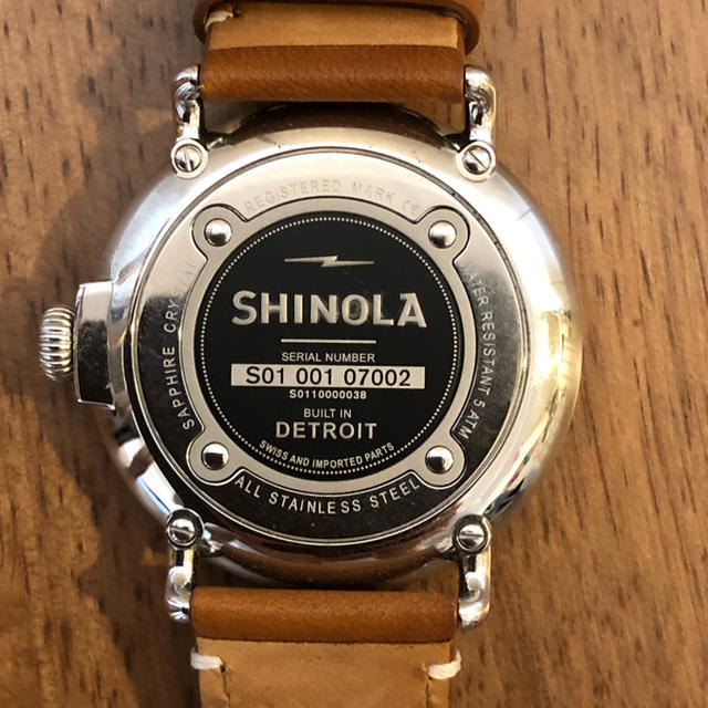 デトロイト　SHINOLA シャイノラ　レザーベルト時計