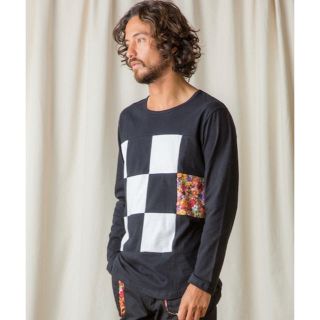 レアセル(rehacer)の新品 フラワー チェッカー カットソー Lサイズ レアセル rehacer(Tシャツ/カットソー(七分/長袖))