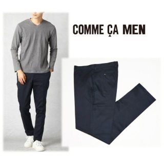 コムサメン(COMME CA MEN)の新品【コムサメン】ストレッチ キレイ目チノパンツ紺 L(～W86)(チノパン)