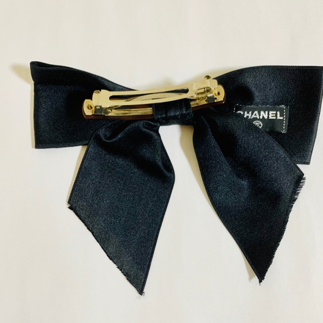 ako様ご専用(美品 シャネル ヴィンテージ シルク黒リボン バレッタ 箱