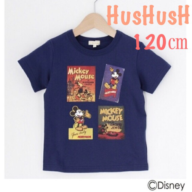HusHush(ハッシュアッシュ)の【新品】HusHusH ミッキーTシャツ 2枚 キッズ/ベビー/マタニティのキッズ服女の子用(90cm~)(Tシャツ/カットソー)の商品写真