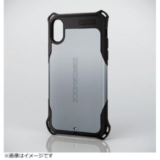 エレコム(ELECOM)のiPhone X/XS カバー 銀 ZEROSHOCK HKA17XZEROSV(iPhoneケース)