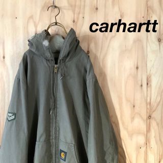 カーハート(carhartt)のcarhartt アクティブジャケット パーカー ワッペン リメイク カーキ(パーカー)