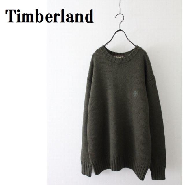 Timberland(ティンバーランド)のティンバーランド　ニット　セーター　ワンポイント　ダークグリーン系 メンズのトップス(ニット/セーター)の商品写真