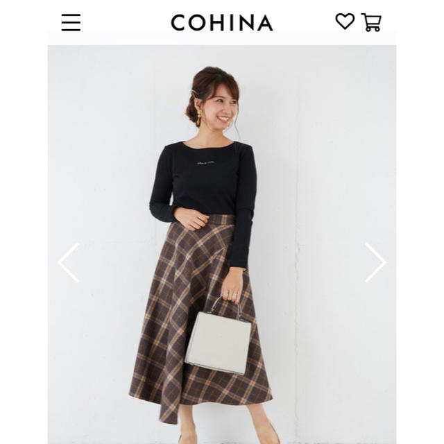 ランダムハムチェックスカート　cohina レディースのスカート(ロングスカート)の商品写真