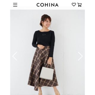 ランダムハムチェックスカート　cohina(ロングスカート)