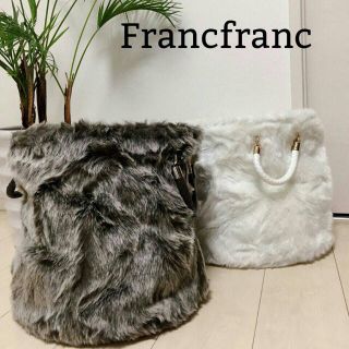 フランフラン(Francfranc)のファーバスケット m様専用(バスケット/かご)