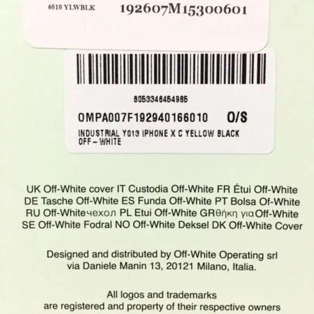 [正規品]新作 OFF-WHITE Y013 iPhoneケース（Ⅹ,ⅩS）