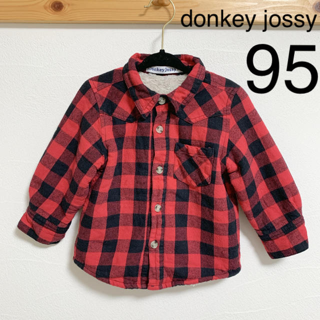 Donkey Jossy(ドンキージョシー)の【USED】donkey jossy ボア ネルシャツ チェック 95 キッズ/ベビー/マタニティのキッズ服男の子用(90cm~)(ブラウス)の商品写真