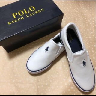 ポロラルフローレン(POLO RALPH LAUREN)のラルフローレン  スリッポン　White 24センチ(スリッポン/モカシン)