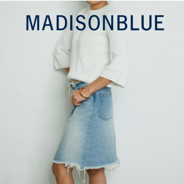 MADISONBLUE(マディソンブルー)の【MADISONBLUEマディソンブルー】カットオフデニムスカート/00 レディースのスカート(ひざ丈スカート)の商品写真