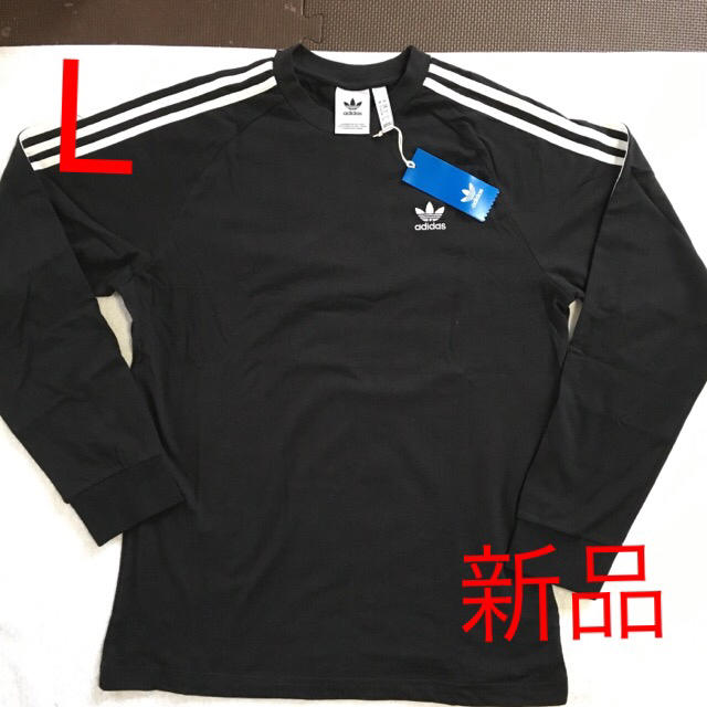 adidas(アディダス)の【新品】アディダスオリジナルス　長袖Tシャツ　サイズL   ブラック メンズのトップス(Tシャツ/カットソー(七分/長袖))の商品写真