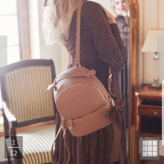 メゾンドフルール(Maison de FLEUR)のリュック　リボン　ブラウン(リュック/バックパック)