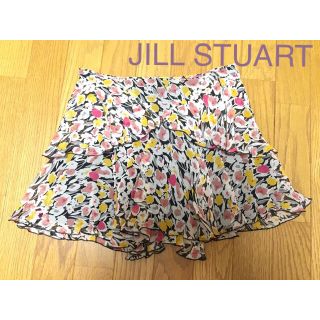 ジルスチュアート(JILLSTUART)の定価17000円程【美品】【シルク】ジルスチュアート フラワーシルクスカート♡黒(ミニスカート)