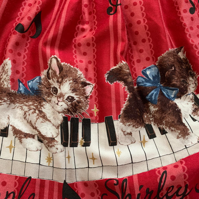 美品　シャーリーテンプル　猫ピアノ　ワンピース　jsk