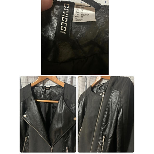 H&M(エイチアンドエム)のH&M / ライダースジャケット　ノーカラージャケット　エターナル様専用 レディースのジャケット/アウター(ライダースジャケット)の商品写真