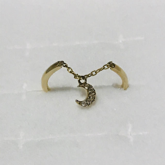 ねーこ様♡K10 ダイヤモンド 三日月リング レディースのアクセサリー(リング(指輪))の商品写真