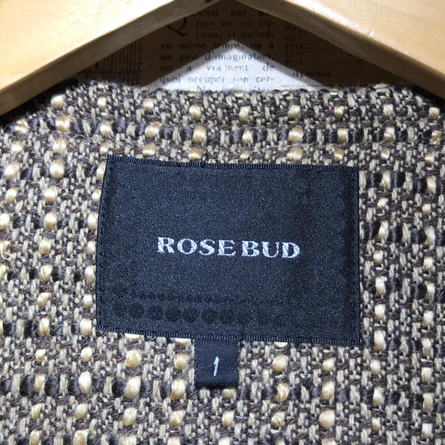 ROSE BUD(ローズバッド)のROSEBUD ローズバッド ノーカラージャケット ツイードジャケット サイズ1 レディースのジャケット/アウター(ノーカラージャケット)の商品写真