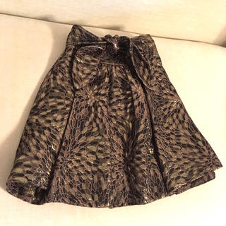 ザラ(ZARA)の美品 ZARA ゴールド系 パーティー スカート M ドレス(ひざ丈スカート)