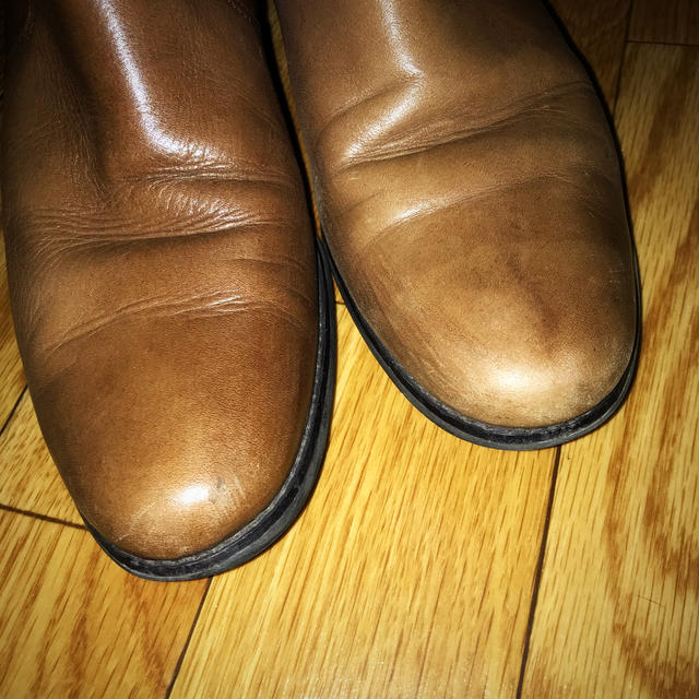 本革　ロングブーツ　ローヒール　ブラウン　24.5cm レディースの靴/シューズ(ブーツ)の商品写真