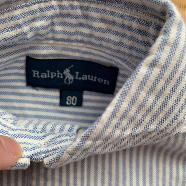 POLO RALPH LAUREN(ポロラルフローレン)のラルフローレン 長袖シャツ ストライプシャツ サイズ80 キッズ/ベビー/マタニティのベビー服(~85cm)(シャツ/カットソー)の商品写真