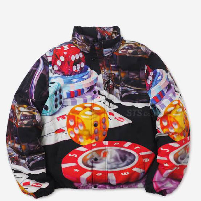 L 18FW Supreme Casino Down Jacket blackメンズ