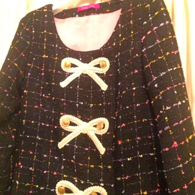 PinkyGirls(ピンキーガールズ)のお嬢様 ツイード ナポレオン コート レディースのジャケット/アウター(ノーカラージャケット)の商品写真