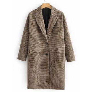 ザラ(ZARA)のチェック コート(ロングコート)