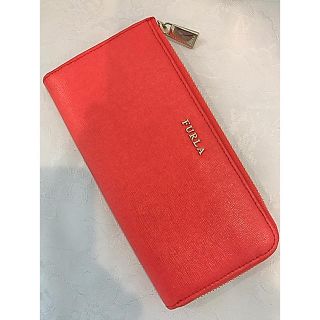 フルラ(Furla)の【極美品】FURLA ❤️ロゴ レザー L字ファスナー 長財布 ❤️オレンジ(財布)