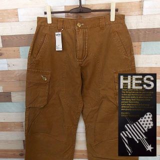 【HES】 美品 タグ付き ブラウンボトムス ワイトジーンズ 15,440円 L(デニム/ジーンズ)