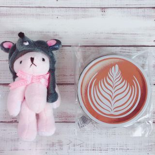 タリーズコーヒー(TULLY'S COFFEE)のタリーズ  ベア　ピンク　ネズミ　くまちゃん　コーヒー　キャンディ  福袋(ぬいぐるみ)