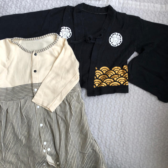 ロンパース袴　男の子　80 キッズ/ベビー/マタニティのベビー服(~85cm)(和服/着物)の商品写真
