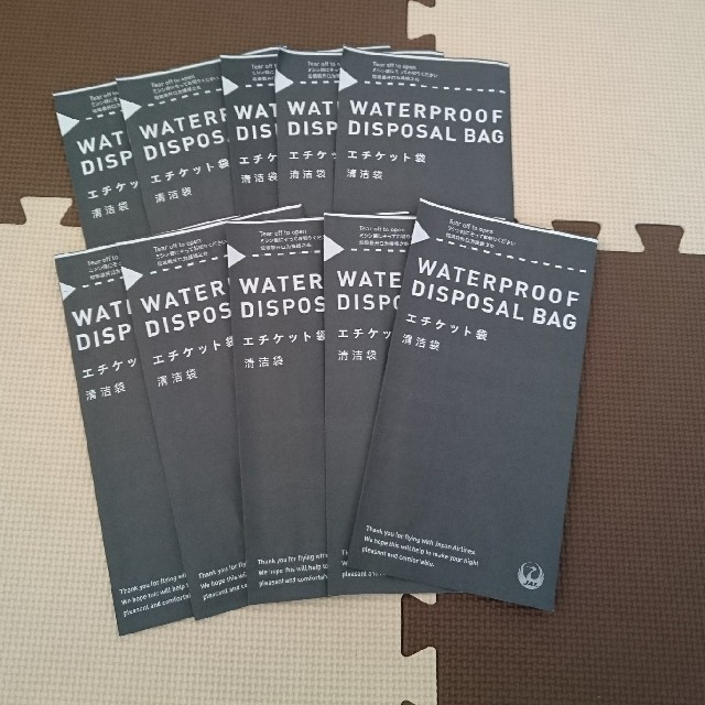 JAL(日本航空)(ジャル(ニホンコウクウ))の新品未使用 ☆ JAL エチケット袋 10枚 ☆ インテリア/住まい/日用品の日用品/生活雑貨/旅行(日用品/生活雑貨)の商品写真