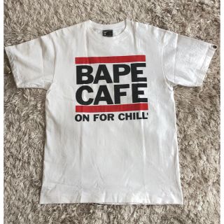 アベイシングエイプ(A BATHING APE)のA BATHING APE Tシャツ L ベイプカフェ 白(Tシャツ/カットソー(半袖/袖なし))