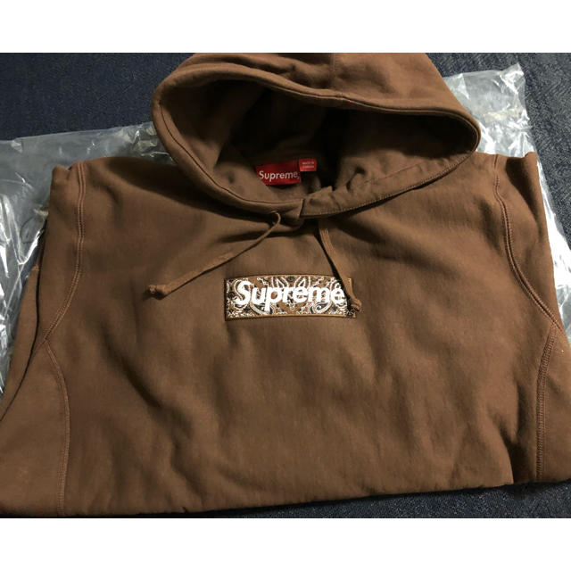 boxlogo hoodie ブラウン　Lサイズ