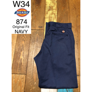 ディッキーズ(Dickies)の３００３２　アメリカ 輸入 USED ディッキーズ　８７４　ネイビー　W３４(ワークパンツ/カーゴパンツ)