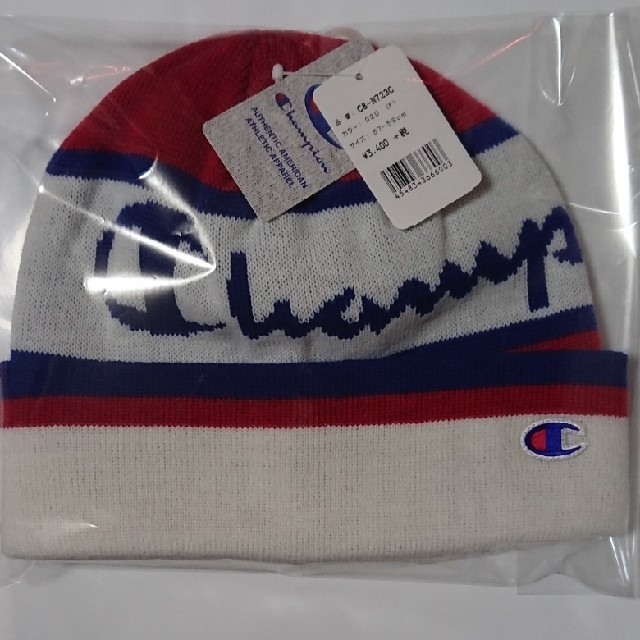 Champion(チャンピオン)の新品 F champion チャンピオン リブ ニット キャップ ビーニー 白 メンズの帽子(ニット帽/ビーニー)の商品写真