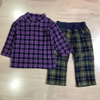 ユニクロ(UNIQLO)のUNIQLO チェック2点セット　サイズ80(Ｔシャツ)