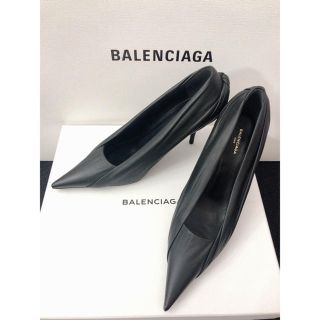 バレンシアガ(Balenciaga)のR♡様専用 美品 バレンシアガ レザー ドレープ パンプス 黒(ハイヒール/パンプス)