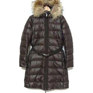 モンクレール(MONCLER)のモンクレール NANTESFUR ファー ダウン コート 2 茶 ブラウン(ダウンコート)