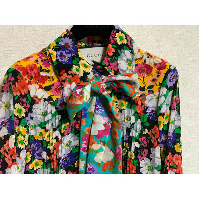 極美品】GUCCI 花柄 フルーツ セットアップ シルク100% プリーツ