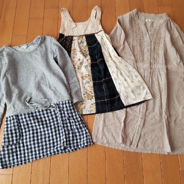 3can4on(サンカンシオン)のナチュラル系子供服　まとめ売り　120~130cm　サンカンシオン　ビケット キッズ/ベビー/マタニティのキッズ服女の子用(90cm~)(ワンピース)の商品写真