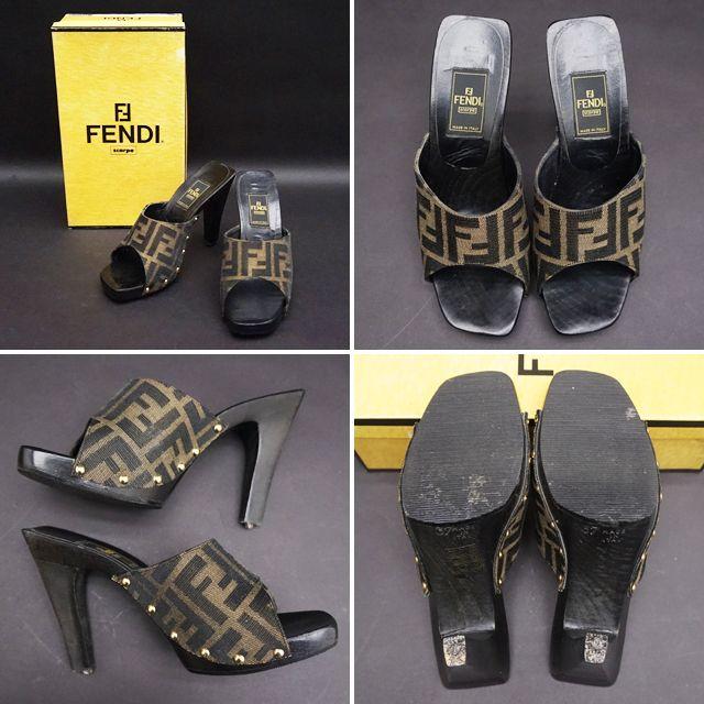 FENDI(フェンディ)のフェンディ FENDI ズッカ柄 サンダル 23 キャンパス 37 レディース レディースの靴/シューズ(サンダル)の商品写真