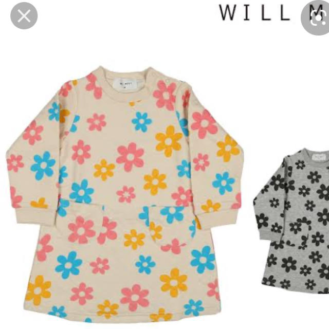 WILL MERY(ウィルメリー)のウィルメリー　ニットキルト花柄ワンピース80 キッズ/ベビー/マタニティのベビー服(~85cm)(ワンピース)の商品写真