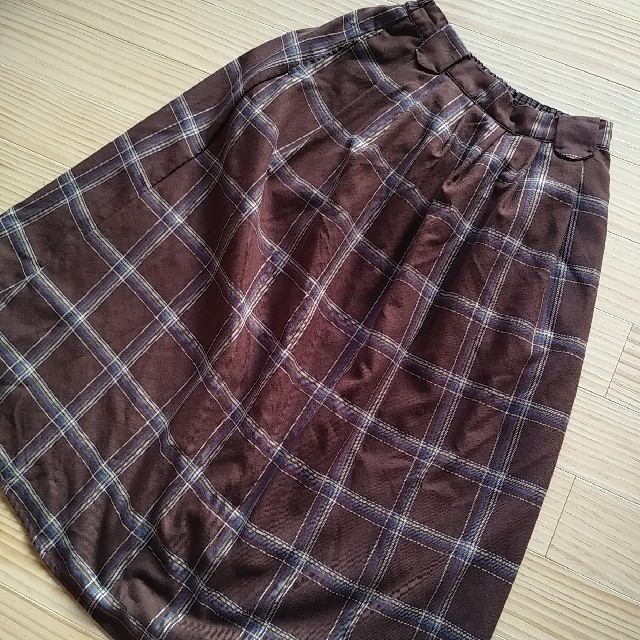 SM2(サマンサモスモス)のehka sopo エヘカソポ チェックタックギャザースカート　SM2 リンネル レディースのスカート(ロングスカート)の商品写真