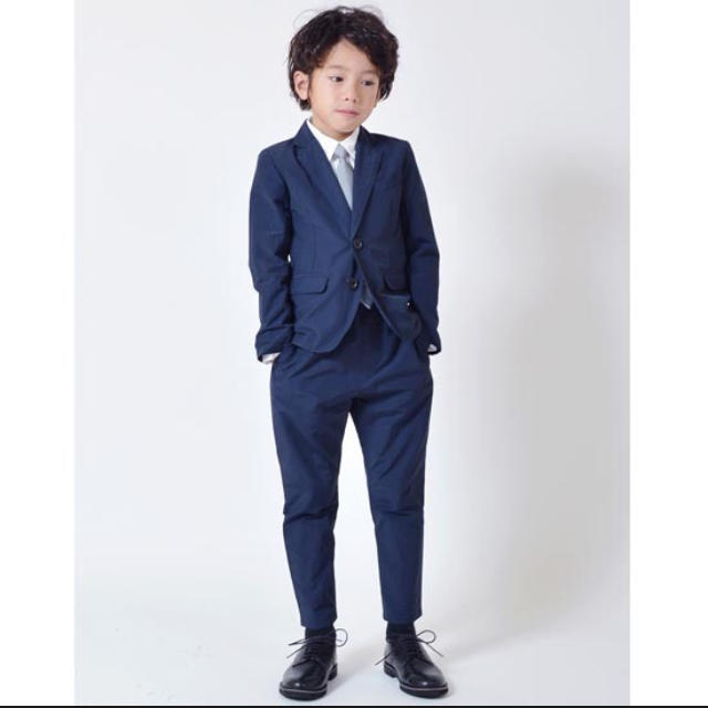 ジェネレーターネイビー紺スーツ160cm＋ネクタイ付ボタンダウンシャツ150cmドレス/フォーマル