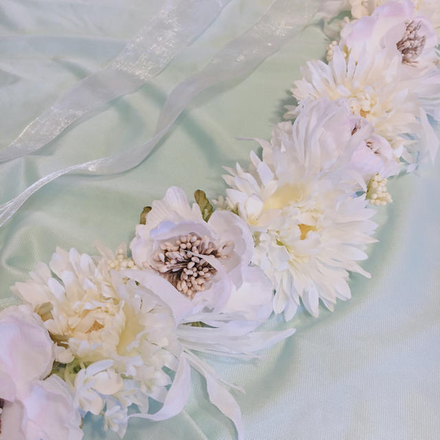 花かんむり🌷🌸🌺 ハンドメイドのウェディング(ヘッドドレス/ドレス)の商品写真
